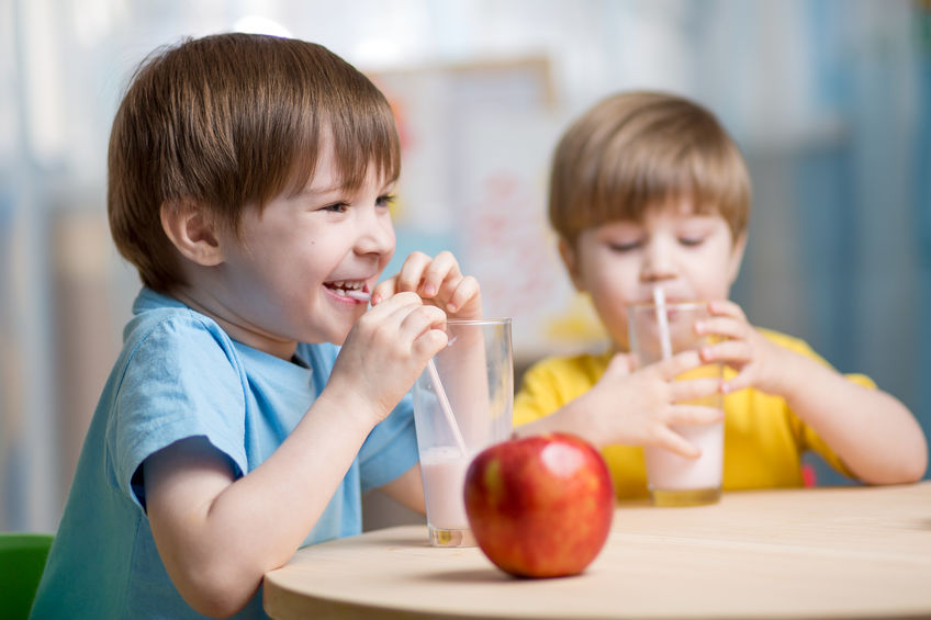 Apples and milk are great for children's dental health, as apples-while being chewed- scrub plaque off the teeth, and the vitamins and minerals in milk help strengthen teeth while also neutralizing acids in the mouth that cause tooth decay.