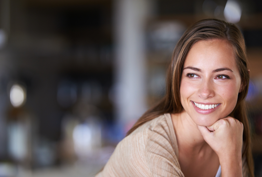 A woman considering cosmetic dentistry options